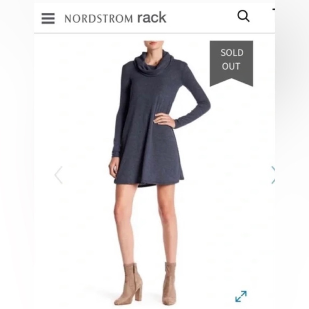 Socialite Maddie Rib Knit Cowl Sweater Dress